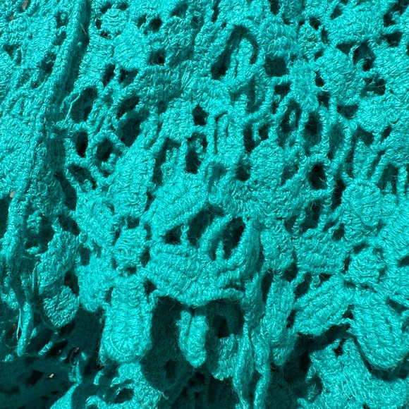 Teal Crochet Knit Top/Coverup - Picture 12 of 15